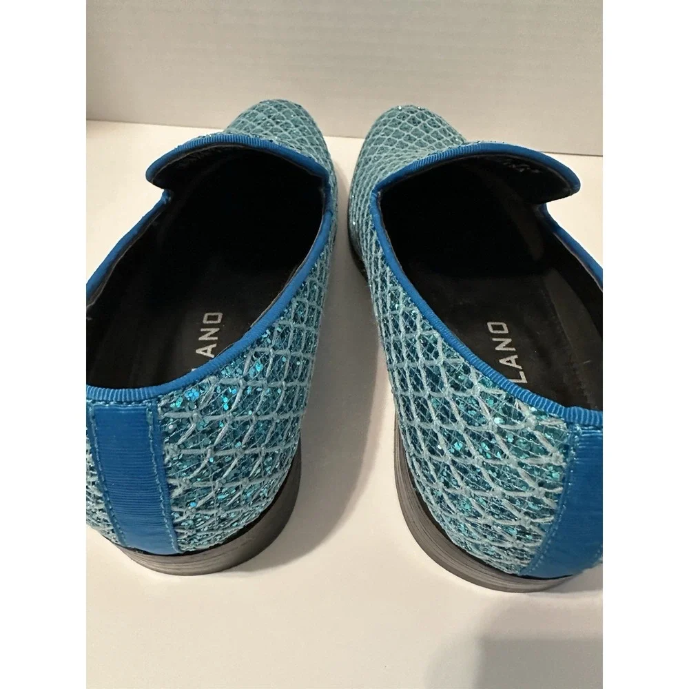 Bolano Sarlo-025 Sparkly Turquoise Mens Shoes 7.5 Prom Wedding Costume